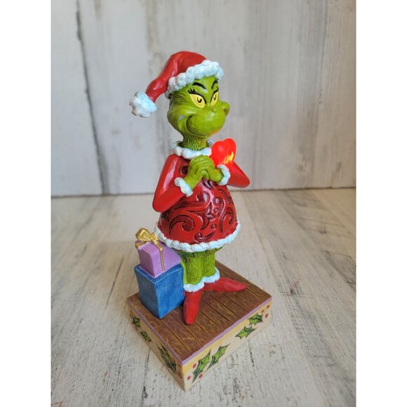 Jim Shore Grinch 6010782 light up heart Xmas figure decor Enesco - Picture 2 of 8